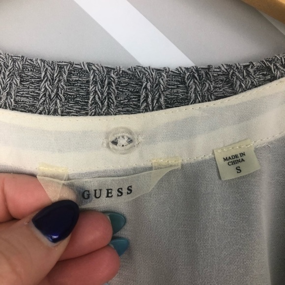 Guess Gray Layered Distressed Cardigan Size Small - Picture 7 of 8